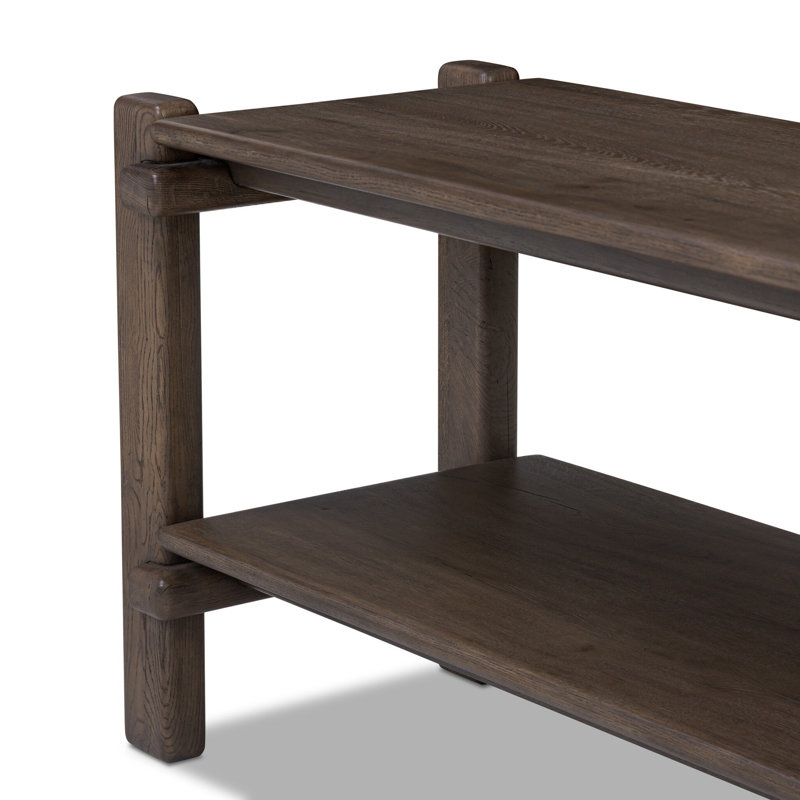 Marcia Console Table by Thomas Bina/Ronald Sasson, 29.5" H x 86.75" W x 22.5" D, Gray Reclaimed French Oak