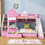 Lit superposé simple avec glissade, tiroirs et tablettes de rangement Enchanted Castle-1909937294-1909937283