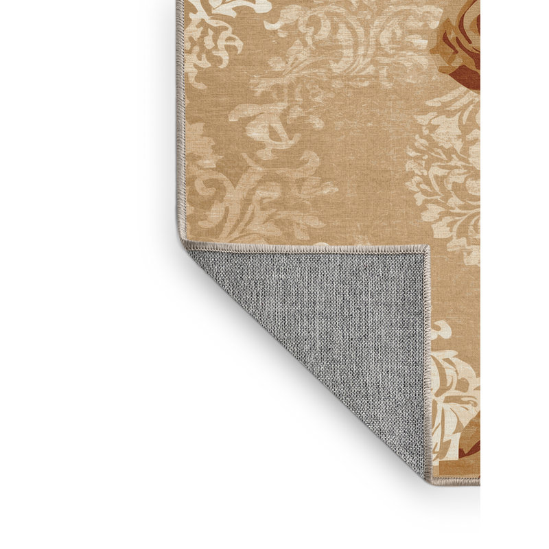 Tapis damassé classique en lin lavable à la machine parlin, 4 x 2