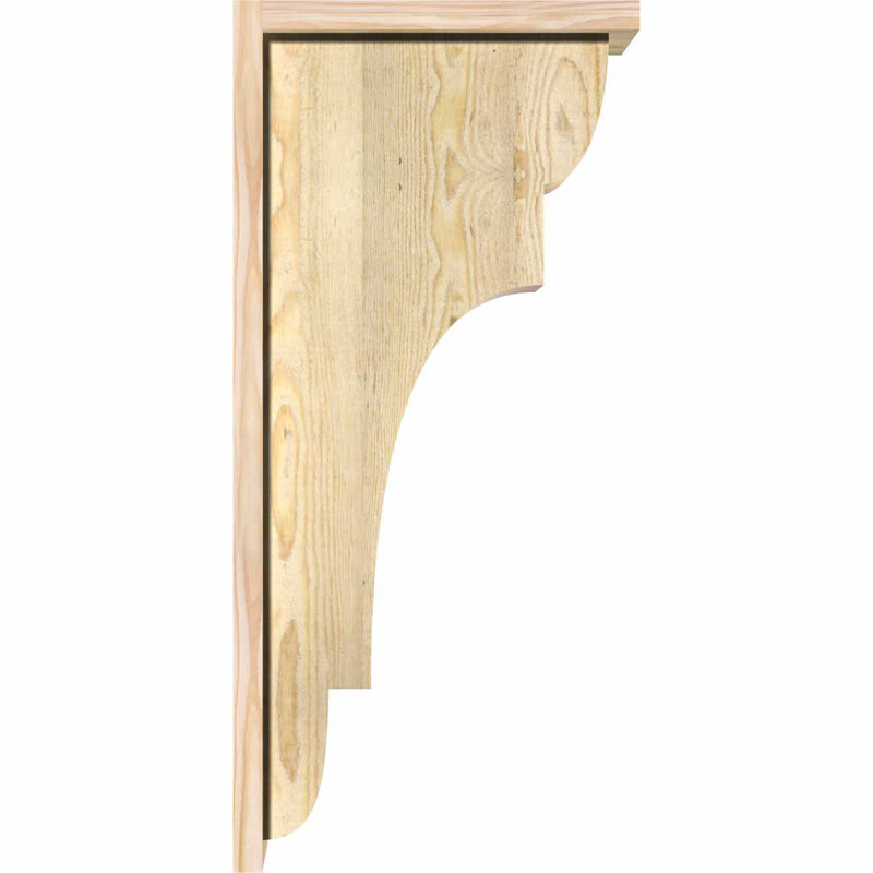 New Brighton Corbel avec plaque arrière, H 30 po x l 8 po x P 14 po, Sapin de Douglas, Sciage brut