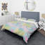Circular Retro Geometric I - Ensemble de housse de couette à motif abstrait vintage - Polyester en microfibre-40702724