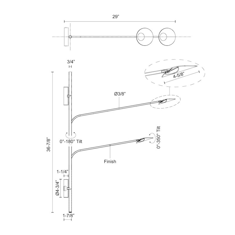 Rotaire 2 - Light LED Swing Arm