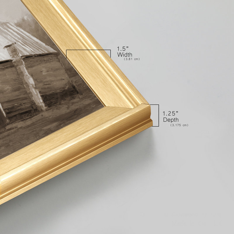 Red Barn VI - Reproduction d'art sur toile encadrée, H 22,5 po x l 22,5 po x P 1,5 po, Cadre blanc