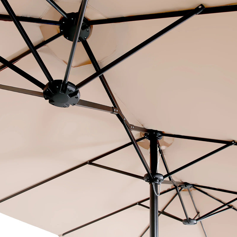 Ayram 457.2cm X 274.3cm Rectangular Market Parasol, Beige