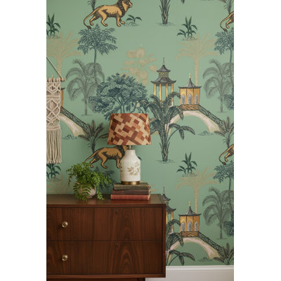 Toile, papier peint décoratif exotique rétro