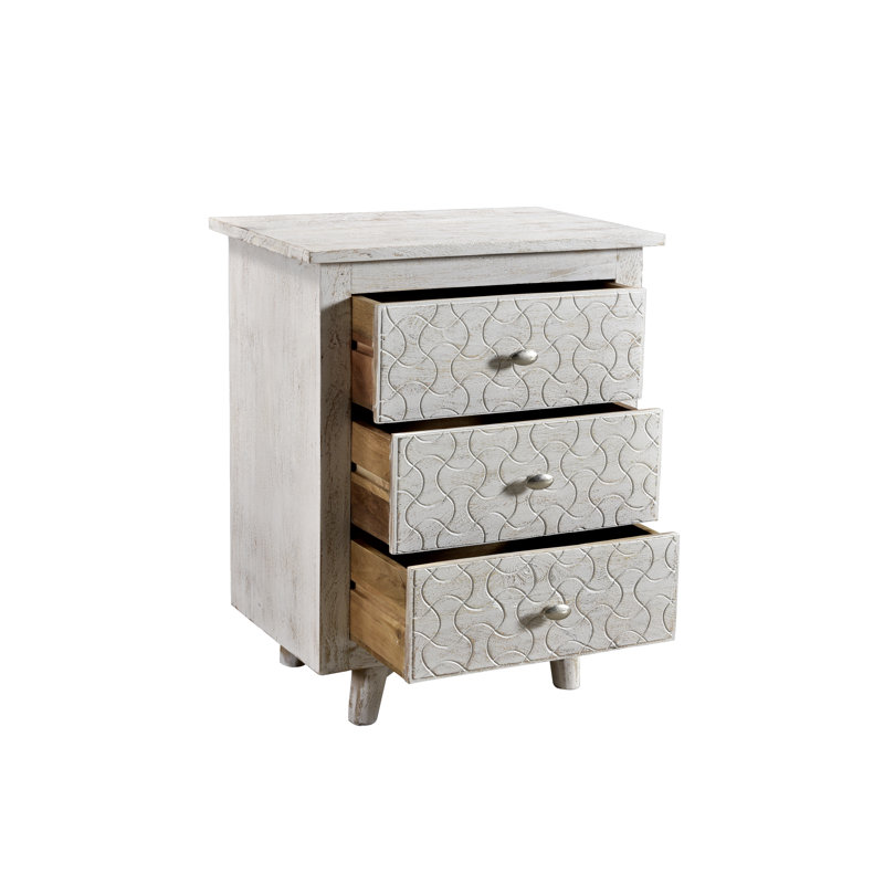 Endsley 24'' W Solid Wood Nightstand, White