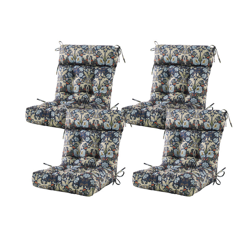 Outdoor 4'' Seat / Back Cushion, Stone Blue