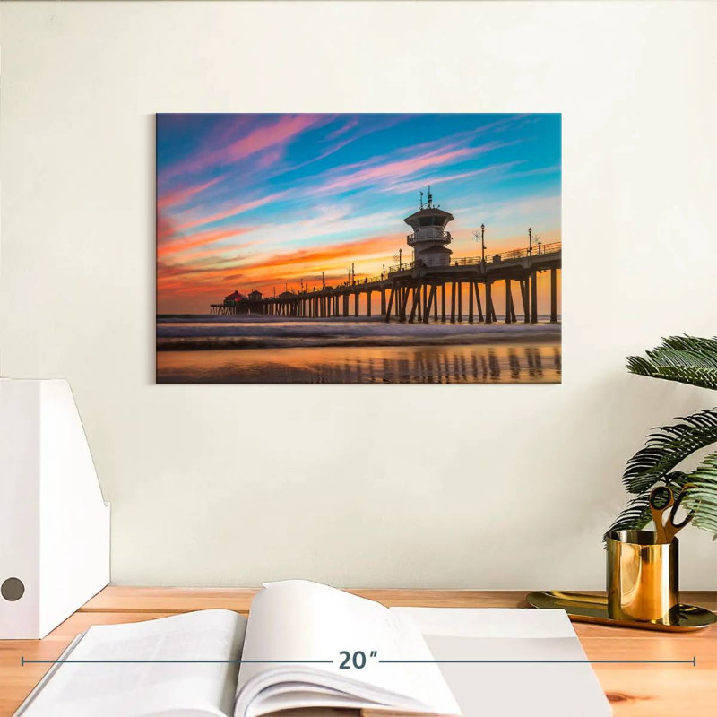 Aletra California Beach Dock au coucher du soleil, H 8 po x l 12 po
