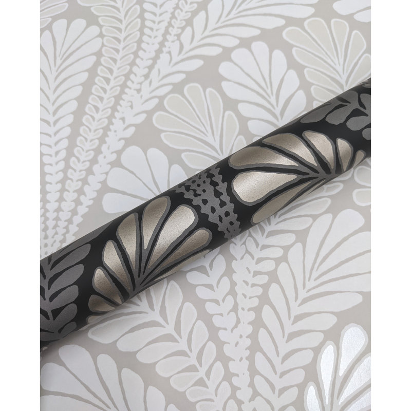York Textures Floral Double Roll, Neutral/Pearl