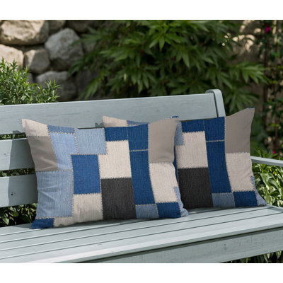 Kazie Patches Indoor/Outdoor Reversible Pillow