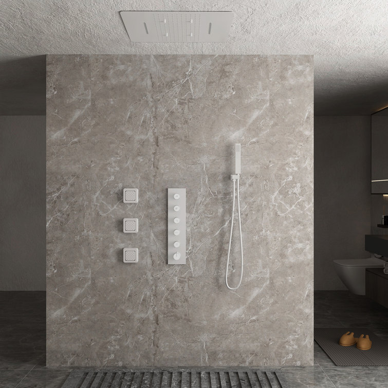 Thermostatic Complete Rainfall Shower System with Rough in-Valve and Body Spray