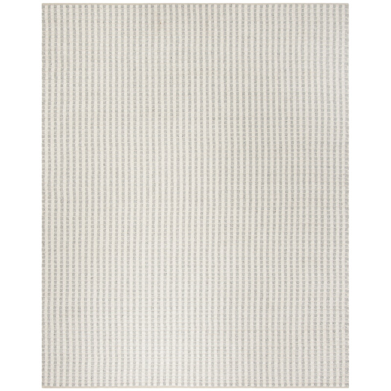 Tapis rayé en soie de bambou Russo, Rectangulaire 8 pi x 10 pi