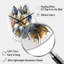 Gold And Blue Lily Bouquet III - Pear Shape Large Lily 3D Wall Clock-105483022