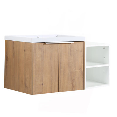 Meuble-lavabo à fermeture en douceur 36 po avec lavabo, petites tablettes de rangement, armoire combinée 24 po et 12 po (KD-Packing)