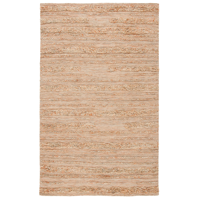 Hartzler Handmade Flatweave Beige/Orange Area Rug, Rectangle 8' x 10'