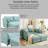 115" U-Shape Modular Sectional Sofa Bed | Light Green Linen, 6 Hidden Storage Seats + Reversible Chaise, Convertible Sleeper, 220 lb/Seat-1021655957