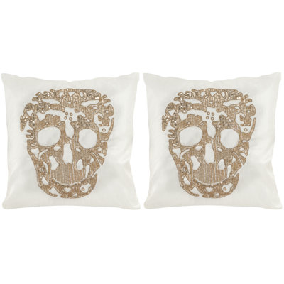 Coussin en coton Punk Skull