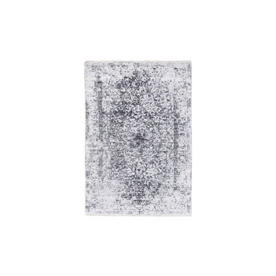 Tapis oriental rectangulaire en laine et soie pure noué à la main 3 pi 0 po x 5 pi 1 po - MOA10258416