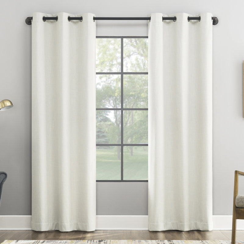 Panneau de rideau occultant avec œillets 100% Sun Zero Aldwin, Blanc, L 40 po x L 63 po
