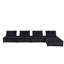 Canapé modulaire 120 po en velours noir avec dossier rembourré en mousse