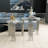 White Glass Nesting End Tables With Mirrored Silver Metal Legs Set Of 2