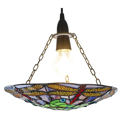 Dora 1 - Light Green/Purple Bowl Pendant