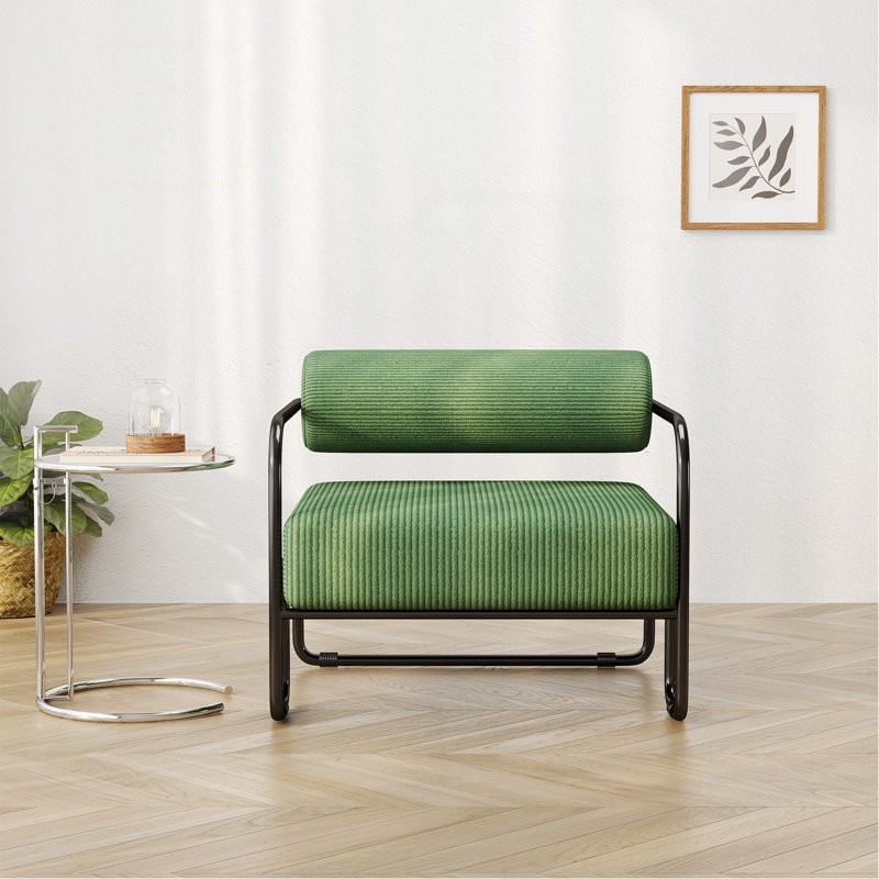 Fauteuil de salon en fer, fauteuil individuel paresseux, fauteuil de balcon (couleur: vert)
