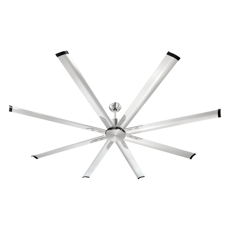 Ventilateur de plafond sans lumière, télécommande à 6 vitesses, 8 pales en aluminium, moteur à courant continu réversible, ventilateur encastré moderne à profil bas pour chambre à coucher, salon, patio, intérieur / extérieur