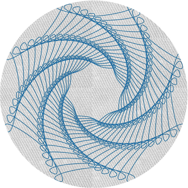 Tapis de zone bleue à motifs, Rond 3 pi