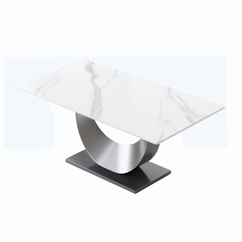 Table de salle à manger Kentrez, L 35,4 po x L 70,87 po, Blanc