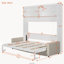 Lit escamotable Queen avec canapé, blanc-918307291
