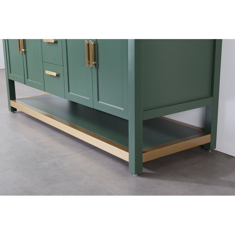
Meuble-lavabo en contreplaqué Maumelle, Noir, Vert forêt