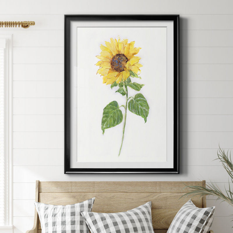 Tournesol II - imprimé, Papier avec cadre noir, H 26,5 po x l 36,5 po x P 1,5 po