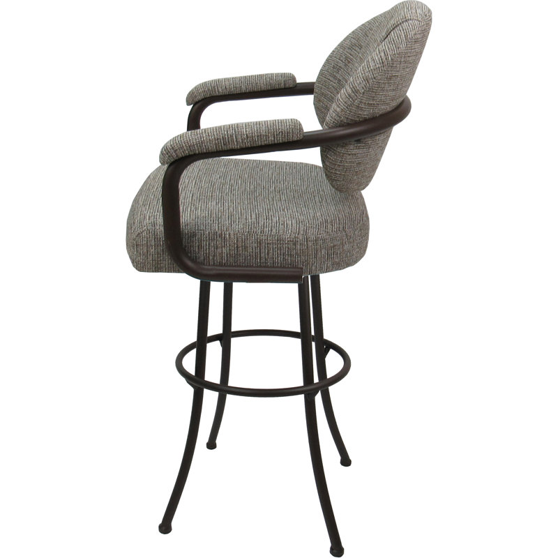 Vickky Swivel Upholstered Counter Stool, Brown, Counter Stool (26” Seat Height)