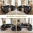 8-Seater Large Sectional Sofa Bed With Storage Lovescat, Chenille Modular Sleeper Sofa With 2 Pillows, 112" U-Shaped Convertible Couch For Large Living Room-869886244