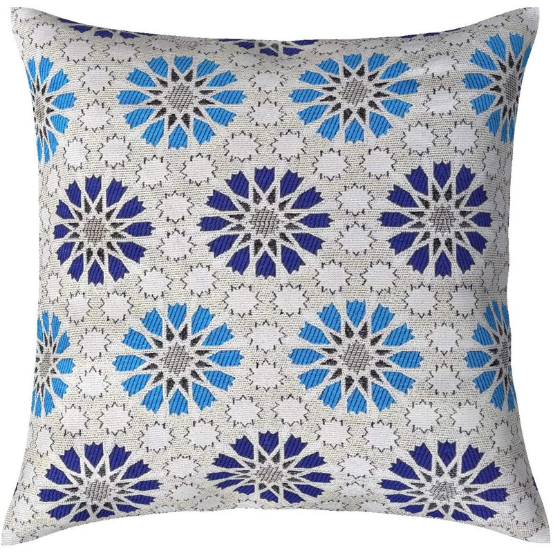 Alodie Geometric Square Cushion Cover, Blue