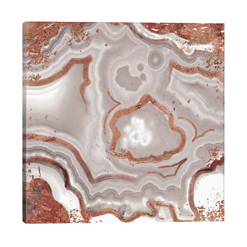 Rose Gold White Luster - Wrapped Canvas Print