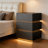 3-Drawer LED Smart Nightstand with Light-1557774914