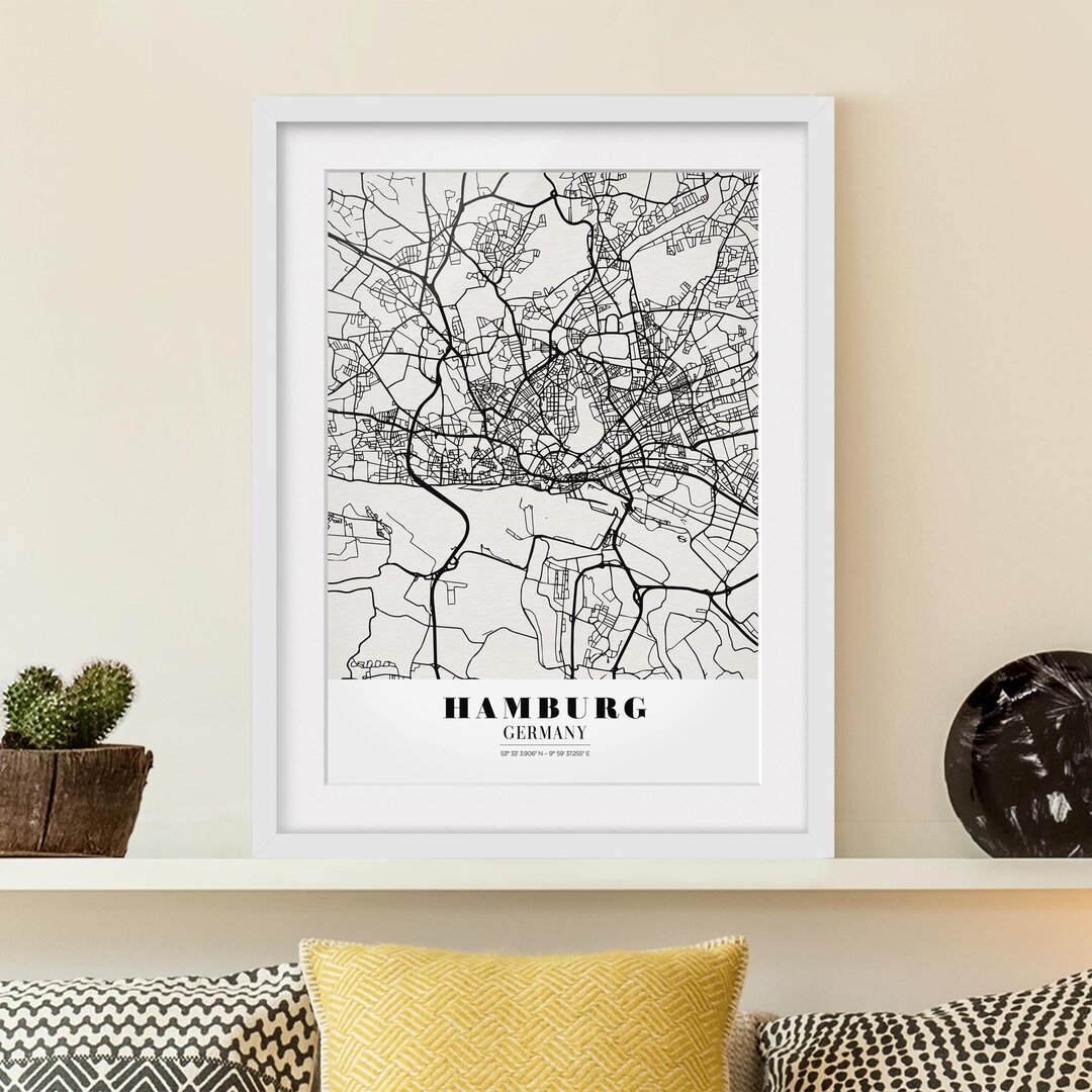 Gerahmtes Poster Classic Hamburg Street Map