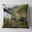 Housse et insert de coussin carré ruisseau et pont avec rayons de soleil-420950138