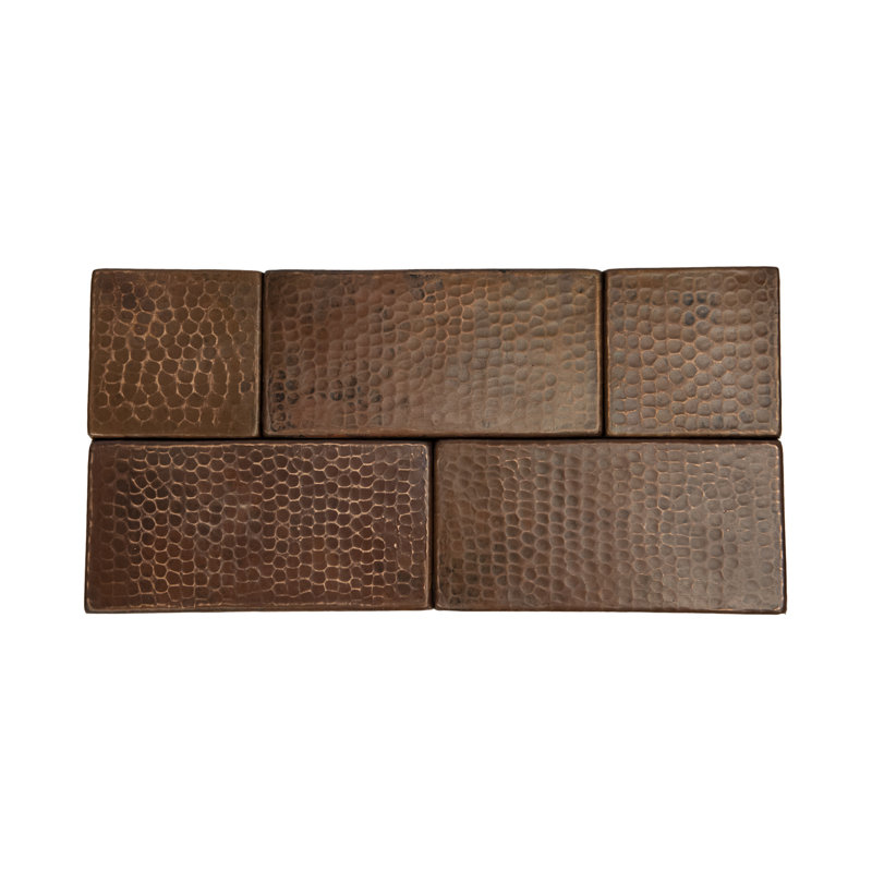 3" x 3" Hammered Copper Tile