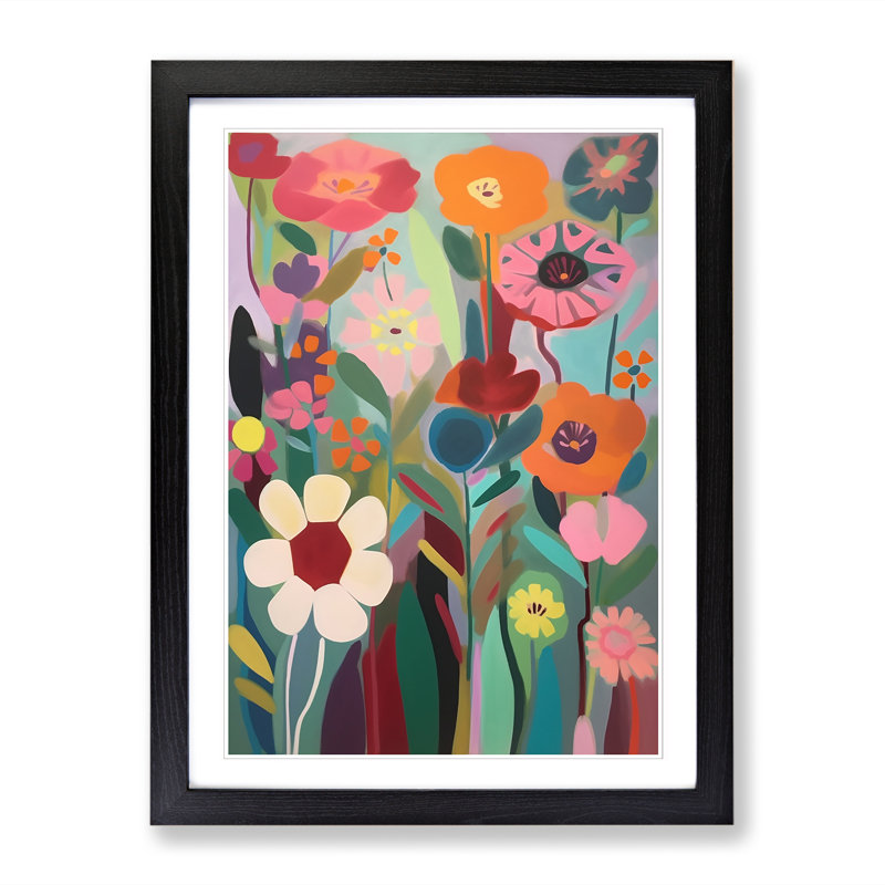 Retro Flowers Vol.7 Framed Print, Black, 34cm H x 25cm W x 2cm D