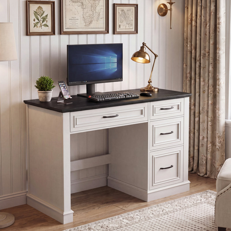 Bureau de direction 47 "avec station de charge Farmhouse, Noir / blanc