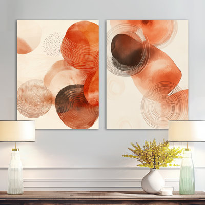 «Terracotta Abstract», art mural sur toile, boho terracotta