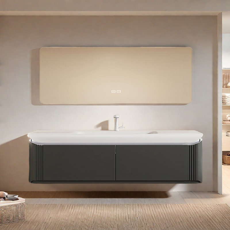 Light luxury minimalist bathroom cabinet, Noir, 19.6" H x 70.8" W x 21.6" D