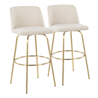 Thea 30" Fixed-Height Bar Stools with Metal Legs & Round Footrest