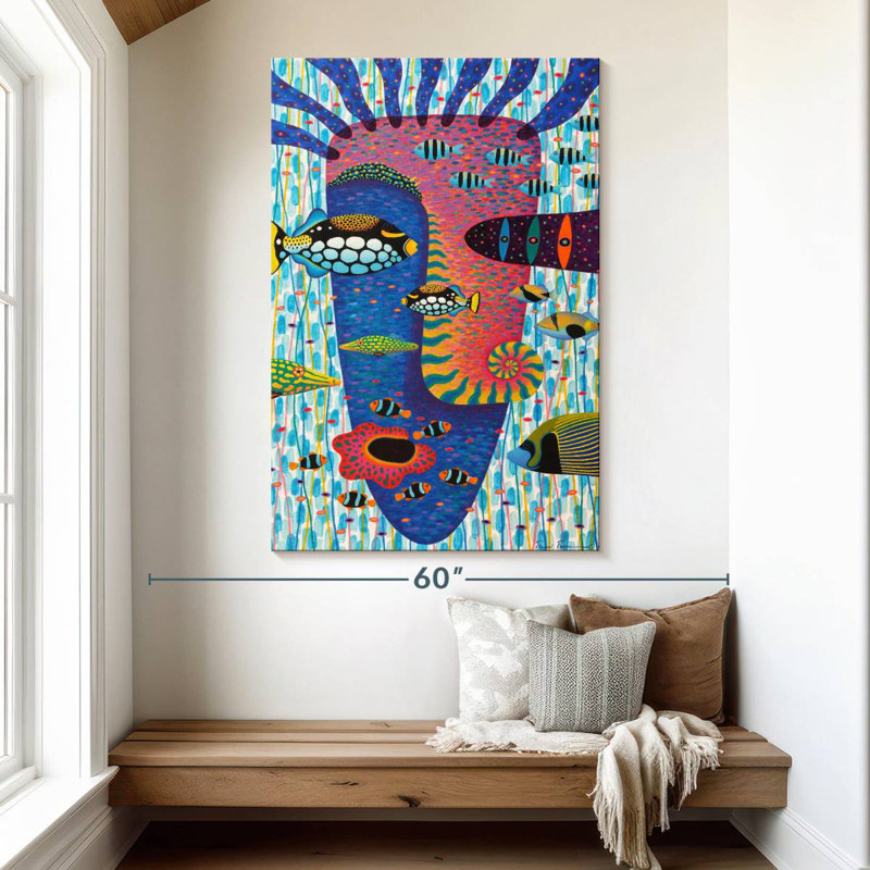 Avery Abstract Fish Face, 51" H x 34" W