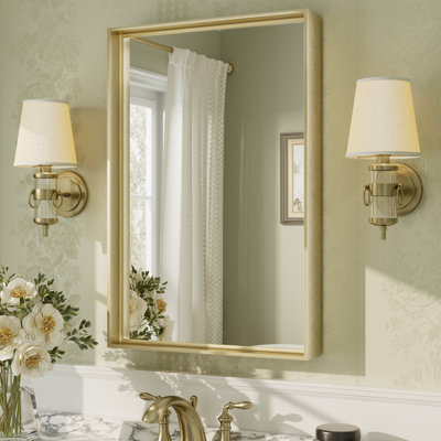 Aevar Tempered Glass and Aluminum Alloy Framed French Cleat Mounted Wall Mirror with 5-Year Warranty