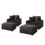 Upholstered Armchair with Footstool-1673948801
