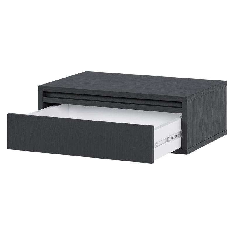 Akhi 50cm W Manufactured Wood Bedside Table, Black